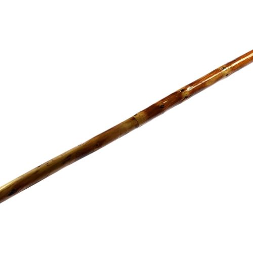Detachable pine wood hiking stick, hardened metal tip, extra rubber tip, water-resistant pouch